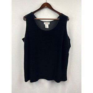 Women’s Victor Costa 1X Black Velvet Sleeveless Blouse